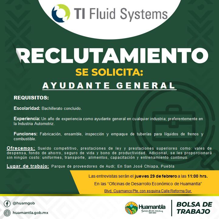 Realizará empresa automotriz reclutamiento en la Coordinación de Desarrollo Económico de Huamantla